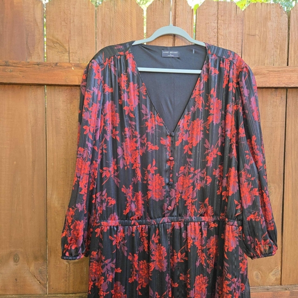 Lane Bryant Romantic Red Floral Maxi Dress, Size 24 - Picture 4 of 15